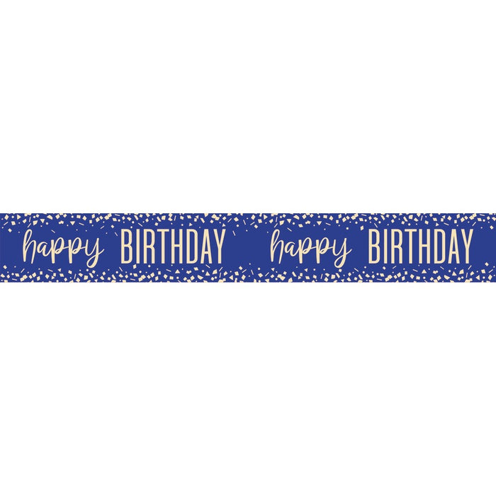 Bright Confetti Navy Foil Banner 9 ft