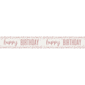Bright Confetti Rose Gold Foil Banner 9 ft