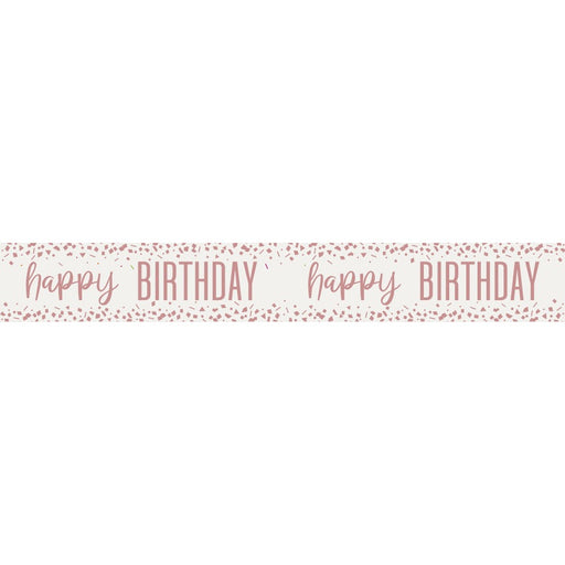 Bright Confetti Rose Gold Foil Banner 9 ft