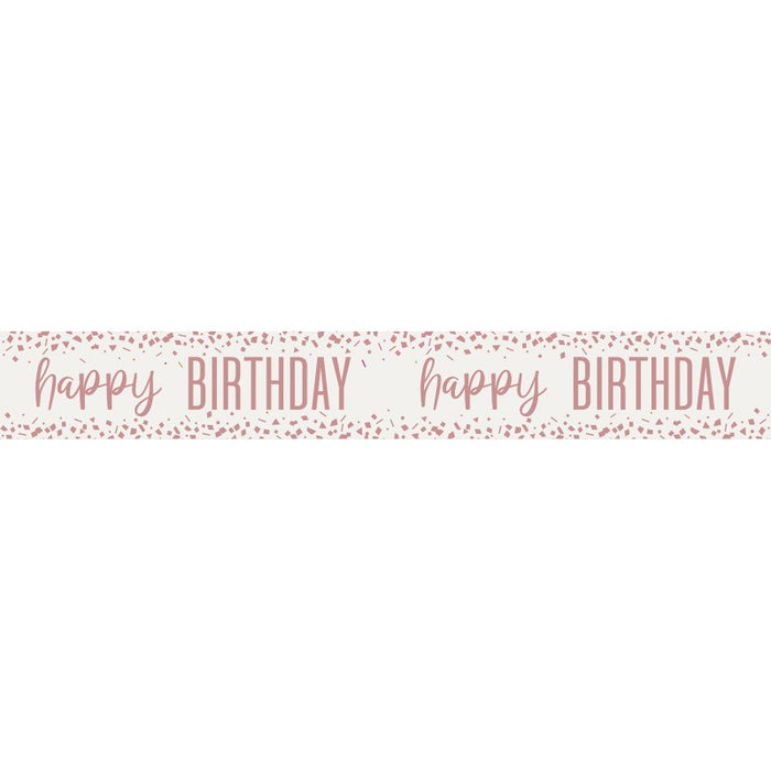 Bright Confetti Rose Gold Foil Banner 9 ft
