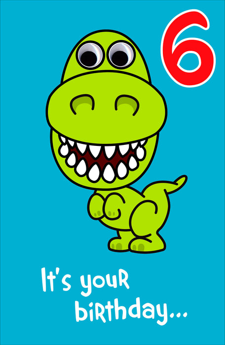 Eye | Birthday Card 6 Year Boy Juv | Happy Birthday Gifts | With Envelope