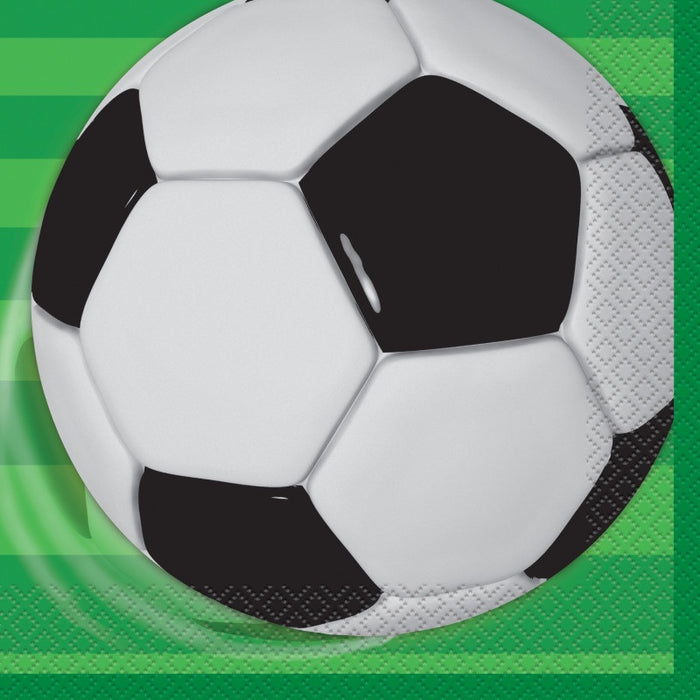 3D Soccer Luncheon Napkins 16 Pack