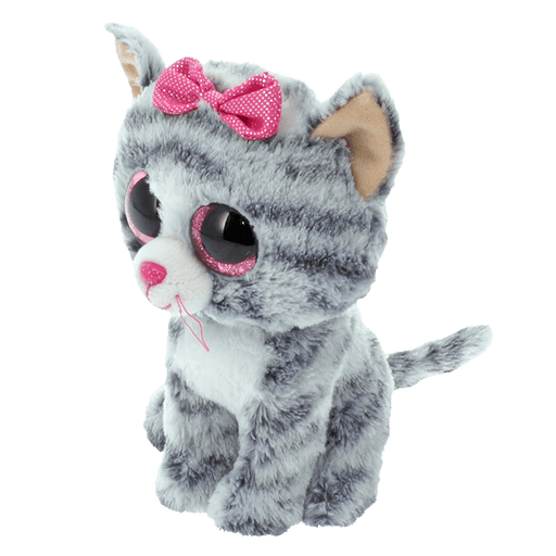 Ty Beanie Boos Regular - Kiki the Grey Cat soft toy - side