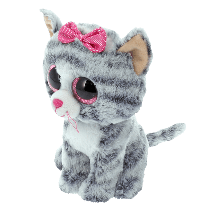 Ty Beanie Boos Regular - Kiki the Grey Cat soft toy - side