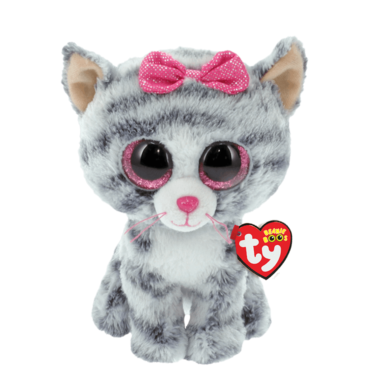 Ty Beanie Boos Regular - Kiki the Grey Cat soft toy