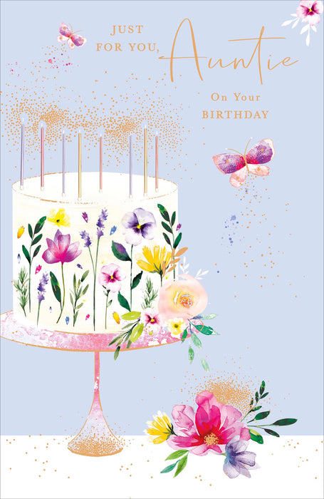 Butterfly | Birthday Card Auntie | Happy Birthday Gifts | Her, Girls, Women | With Envelope