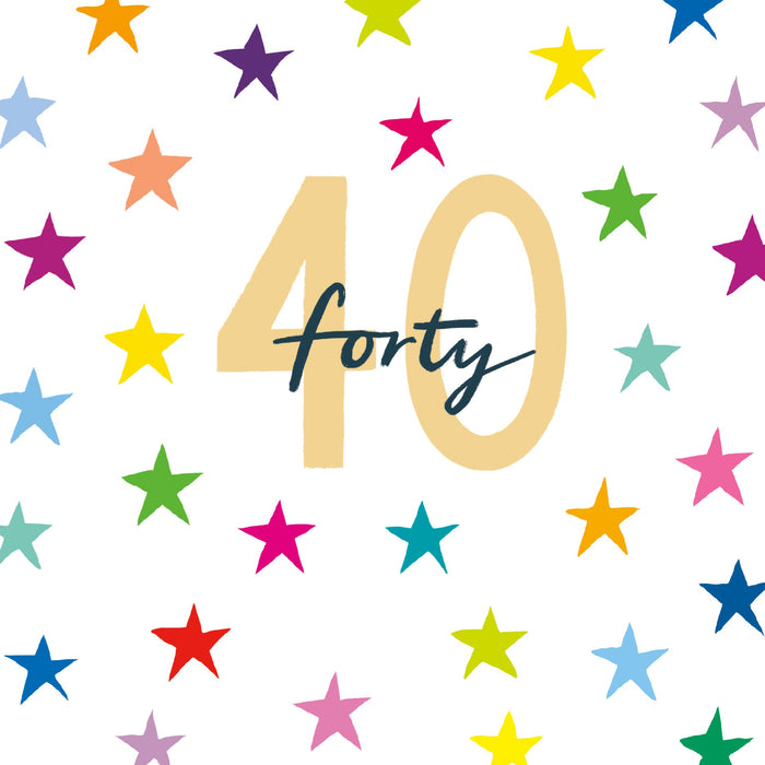Kindred Party Poppers Birthday Card for 40th, Conv Design