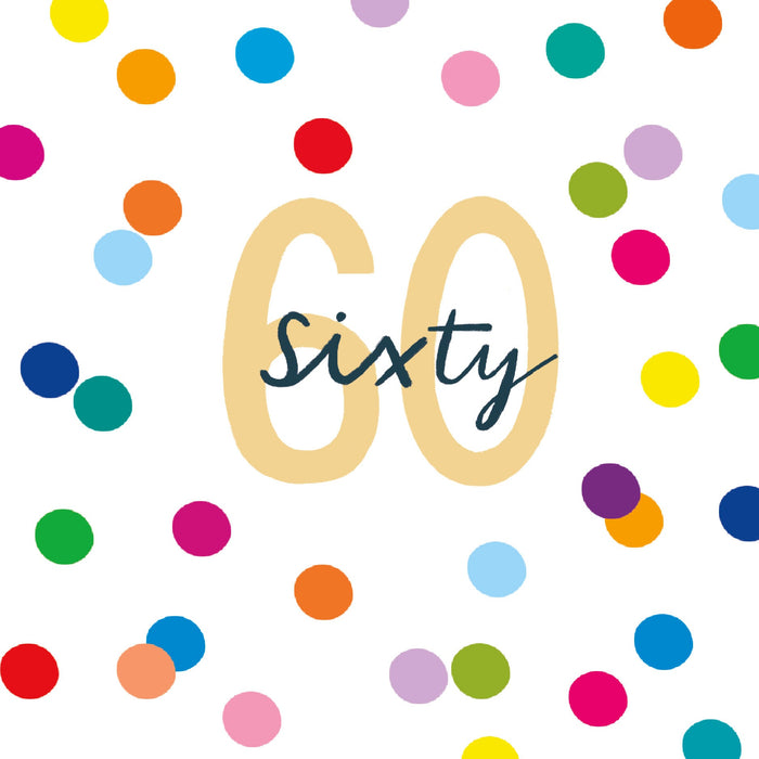 Kindred Party Poppers | Birthday Card 60th | Conventional Design | With Envelope