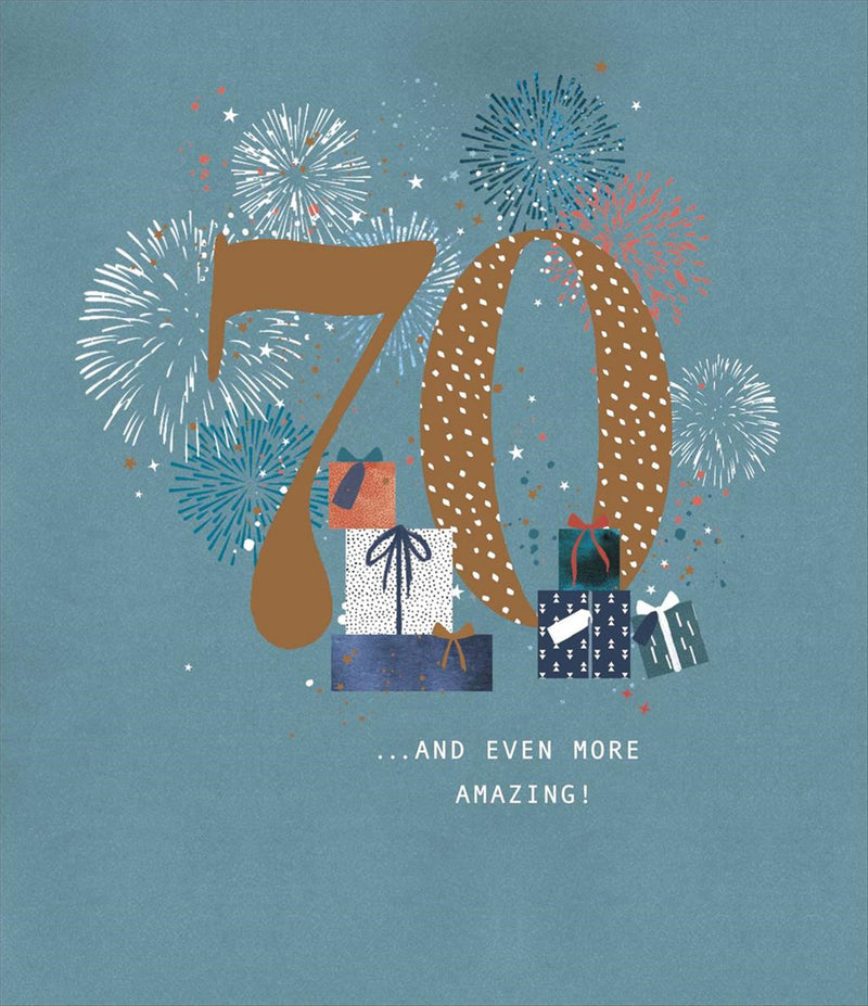 Carlton | 70th Birthday Card | Conventional Design | With Envelope