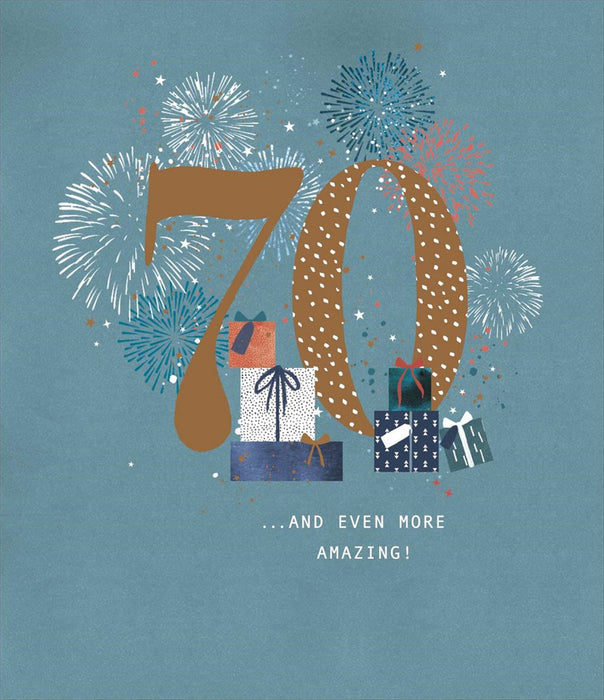 Carlton | 70th Birthday Card | Conventional Design | With Envelope