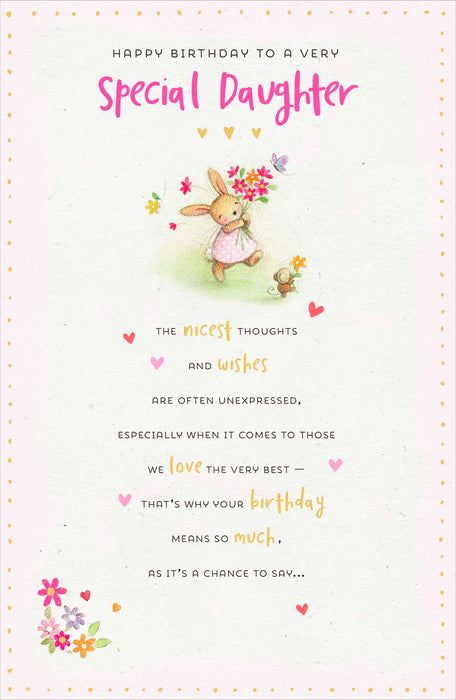 Cotton | Birthday Card Daughter Cute | Happy Birthday Gifts | Her, Girls, Women | With Envelope