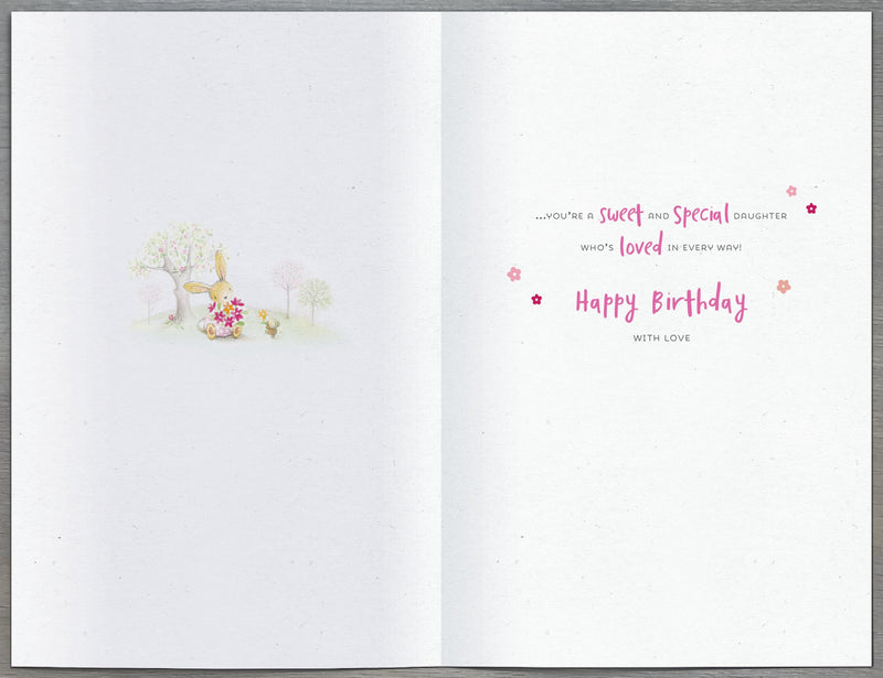 Cotton | Birthday Card Daughter Cute | Happy Birthday Gifts | Her, Girls, Women | With Envelope