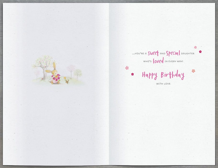 Cotton | Birthday Card Daughter Cute | Happy Birthday Gifts | Her, Girls, Women | With Envelope