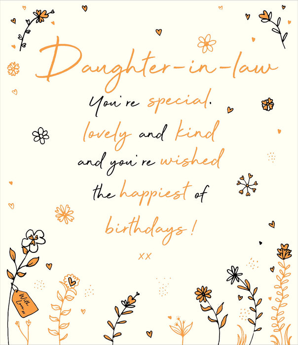 Love | Birthday Card Daughter In Law | Happy Birthday Gifts | Her, Girls, Women | With Envelope