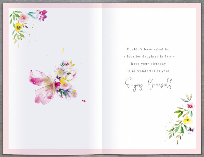 Butterfly | Birthday Card Daughter In Law | Happy Birthday Gifts | Her, Girls, Women | With Envelope