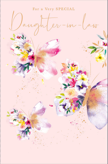 Butterfly | Birthday Card Daughter In Law | Happy Birthday Gifts | Her, Girls, Women | With Envelope