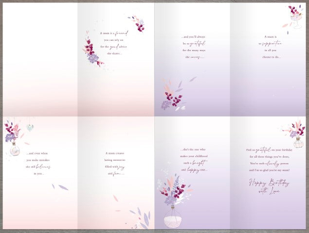 Word Portraits | Birthday Card Mum | Conventional Design | With Envelope