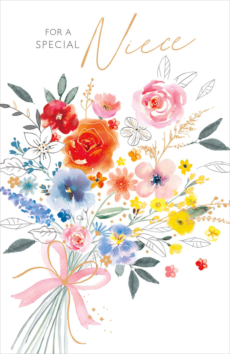 Simply | Birthday Card Niece | Happy Birthday Gifts | Her, Girls, Women | Traditional Design | With Envelope