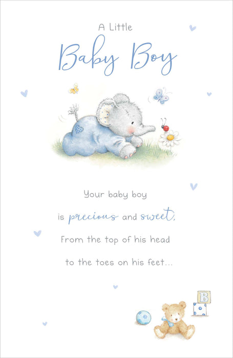 Elliot and Buttons Birth Card for Congrats, Cute Design