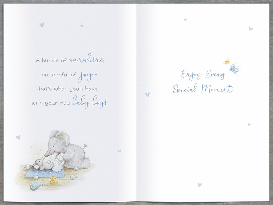 Elliot and Buttons Birth Card for Congrats, Cute Design