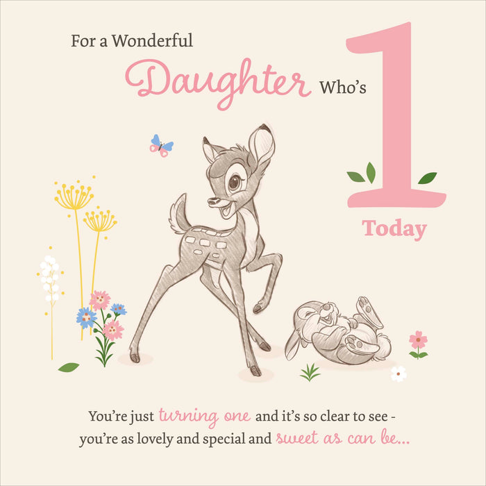Disney Bambi Birthday Card for 1st, Juv Design