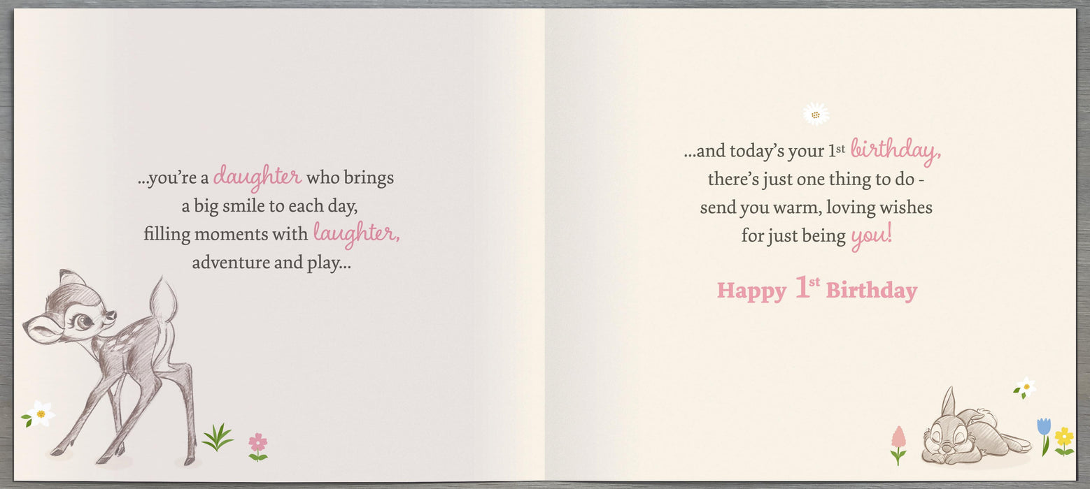 Disney Bambi Birthday Card for 1st, Juv Design