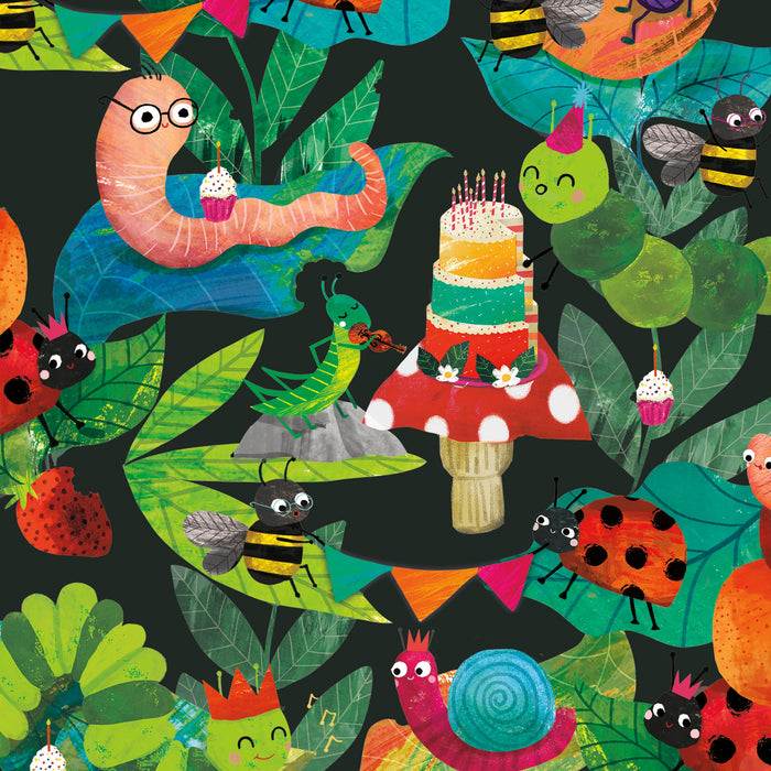 Bug Tea Party Open Card for Blank, Blank Design