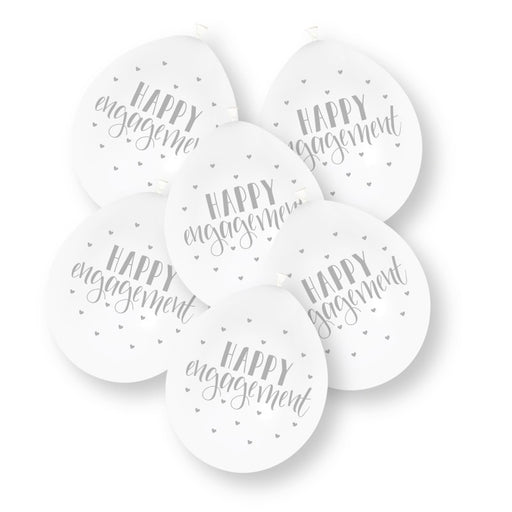 10 Pack Happy Engagement 9" Latex Balloons