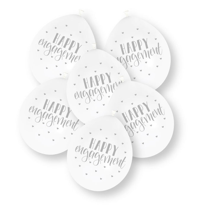 10 Pack Happy Engagement 9" Latex Balloons