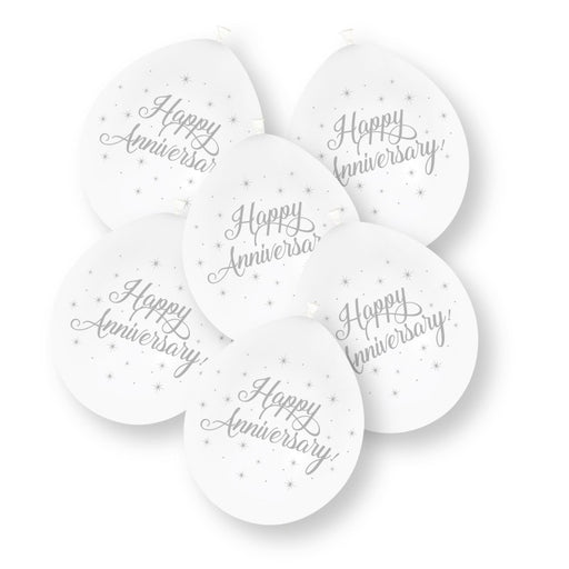 10 Pack Happy Anniversary 9" Latex Balloons