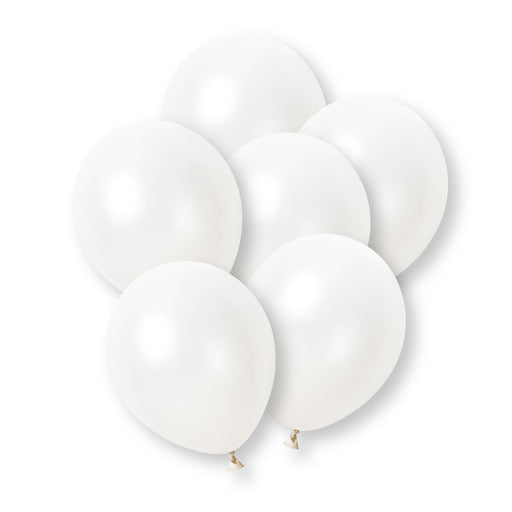 8 Pack White Pearl Premium 12" Latex Balloons