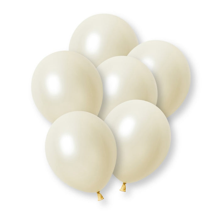 8 Pack Ivory Pearl Premium 12" Latex Balloons