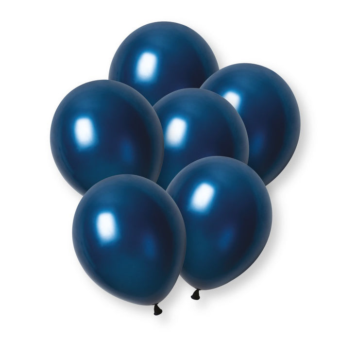 8 Pack Navy Blue Pearl Premium 12" Latex Balloons