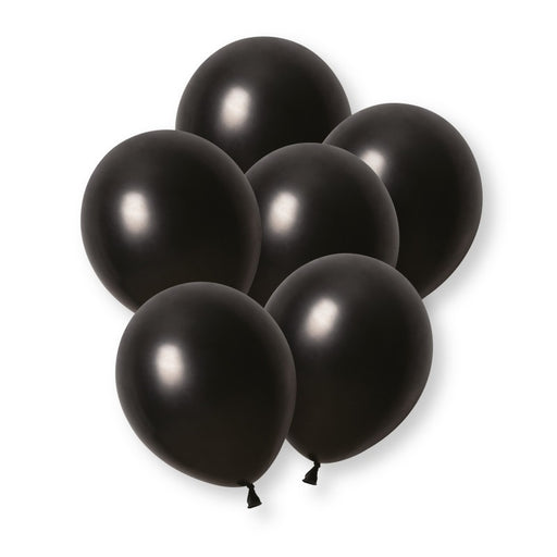 8 Pack Black Pearl Premium 12" Latex Balloons