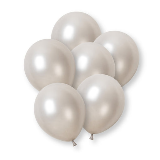 8 Pack Silver Pearl Premium 12" Latex Balloons