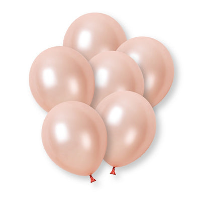 8 Pack Rose Gold Pearl Premium 12" Latex Balloons