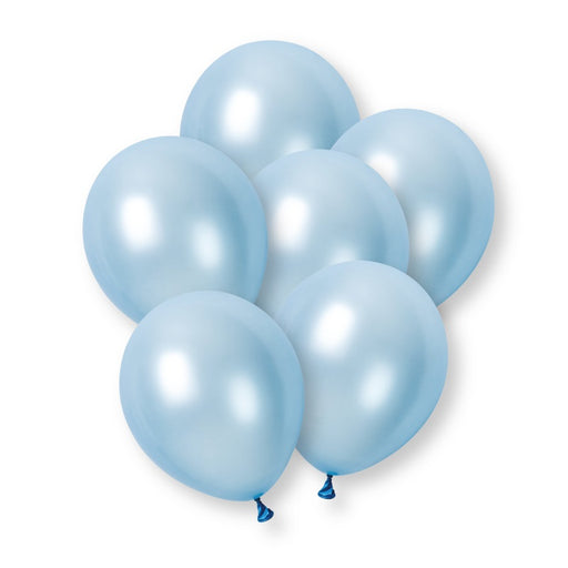 8 Pack Light Blue Pearl Premium 12" Latex Balloons