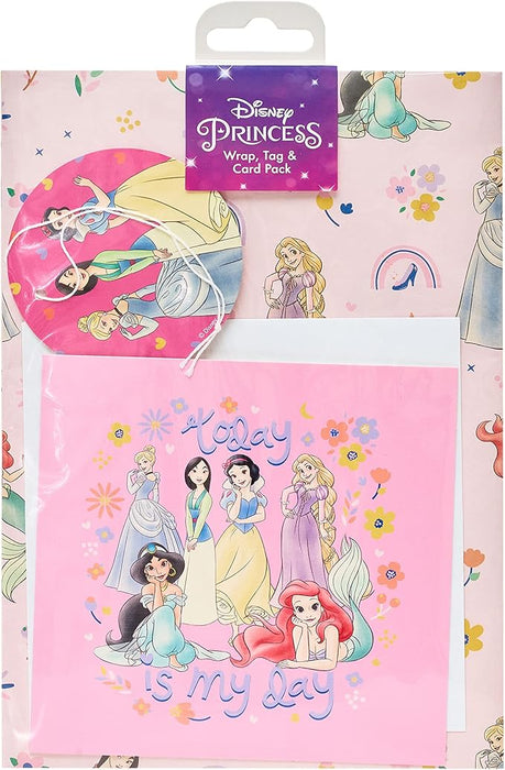 Disney Princess Packaged Wrap - UK Greetings Disney Wrap, Card and Tag Pack Bundle 688966-0-1
