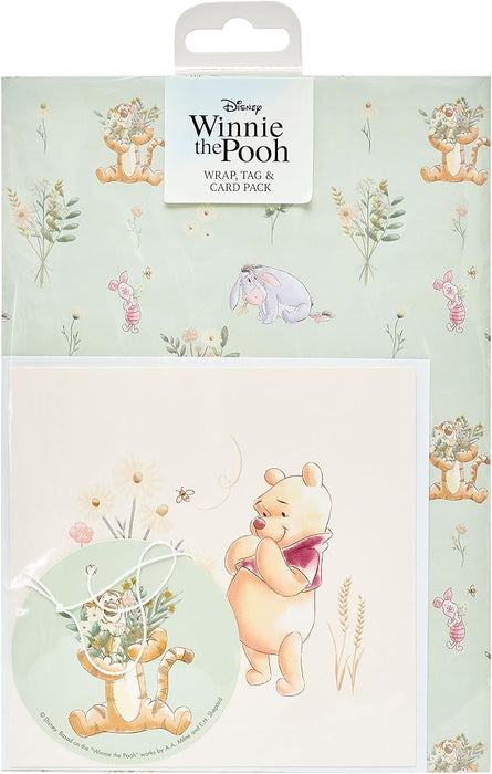 Winnie the Pooh Packaged Wrap - UK Greetings Disney Wrap, Card and Tag Pack Bundle 688967-0-1