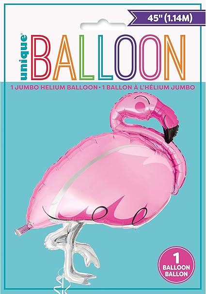 Flamingo Jumbo Foil Balloon 45" (Optional Helium Inflation)