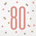 16 Birthday Glitz Rose Gold Number 80 Lunch Napkins 2-ply