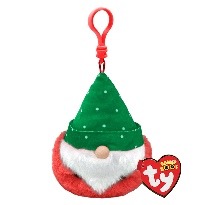 Ty Key Clip - Turvey the Red Gnome soft toy