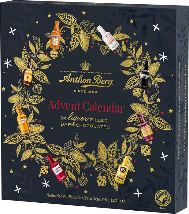 Anthon Berg - Chocolate Liqueurs - Advent Calendar with Famous Liqueur Brands 375g