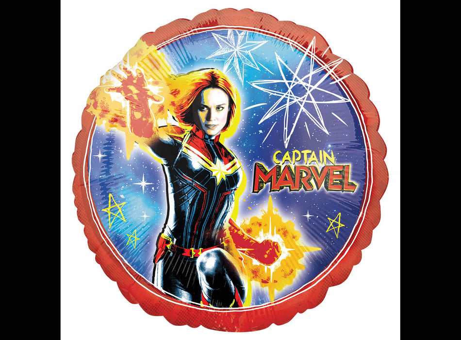 Captain Marvel Avengers Balloon - 17" Foil Helium (Optional Helium Inflation)