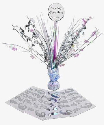 Table Centerpiece Birthday Iridescent Weight - Any Age Celebration