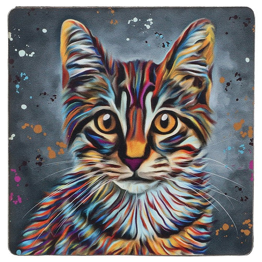 Aquamarine Tabby Cat Coaster