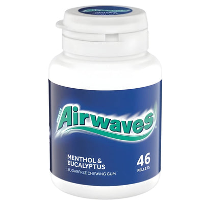 Airwaves Menthol & Eucalyptus Chewing Gum Bottle x46 Pieces