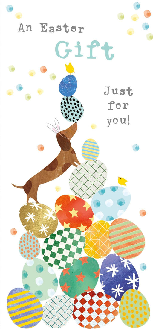Easter Card for Friends and Family – Cute Easter Bunny with Colourful Eggs