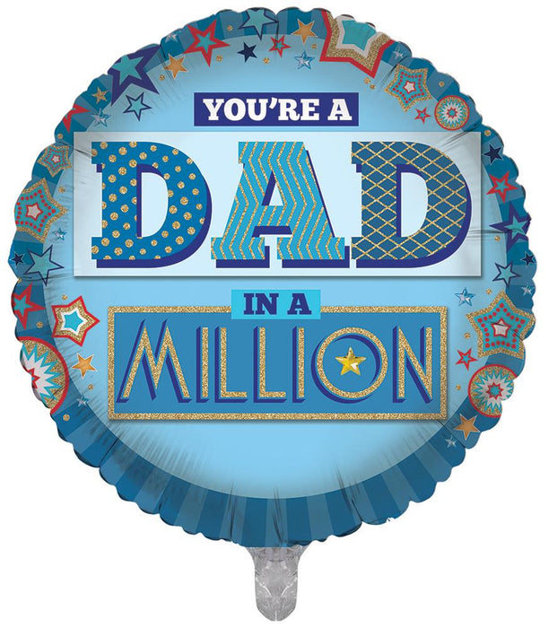 You're A Dad In A Million Foil Balloon (Optional Helium Inflation)