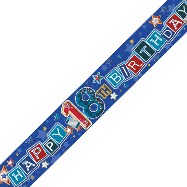 Banner Age 18 Blue Presents Holographic